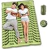 QZWLFY Camping Sleeping Pad,Double Sleeping Pad for Camping-Self Inflating 4" Extra-Thick for 2 Person with Pillow Built-in Foot Pump Inflatable Sleeping Mat for Backpacking,Hiking,Traveling,Tent
