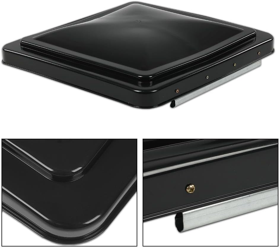 G-PLUS 14" x 14" Replacement Roof Vent Cover Camper RV Trailer Fit for Ventline pre-2008 and Elixir Style Pin 1994 and Newer Black 3pcs Accessories is not assembled