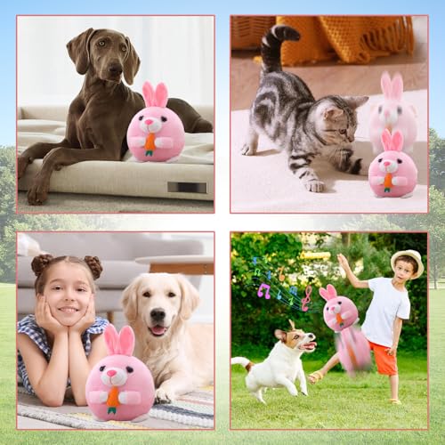 Aktiv bewegliches Plüschspielzeug für Haustiere, Interaktives quietschendes Hundespielzeug, Tragbarer Haustier Ball Toy, Bewegendes Hundespielzeug Ball, für Trainieren kleine Mittelgroße Hündchen