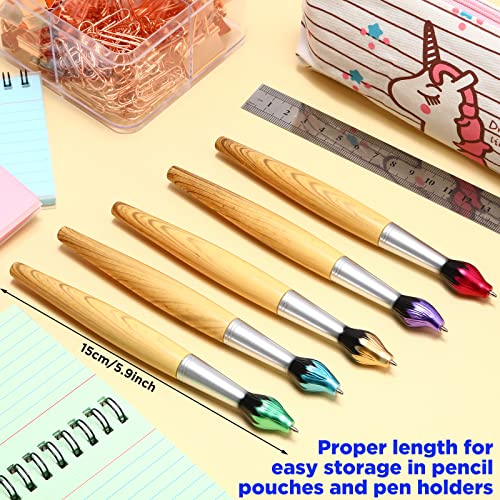 20 Pieces Paintbrush Pen Bamboo Brush Shape Ballpoint Pen Novelty Retractable Paintbrush Ink Pens For Art Activities School Stationery House Warming Parties Christmas Halloween Near Year Gift #TOP1