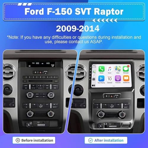 Hiolpen Android 13 Double Din Car Stereo 9" Double Din Android Stereo with 2GB RAM and 32GB ROM GPS Radio Player FM Navi with for CarPlay Android 13 for Ford for F150 for F-150 2009-2014 by Hiolpen - Image 5