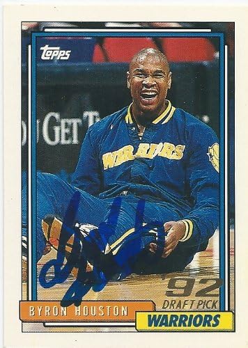1993, Byron Houston, Golden State Warriors, Signed, Autographed, Topps Basketball Card, Card # 338, a COA Will Be Included