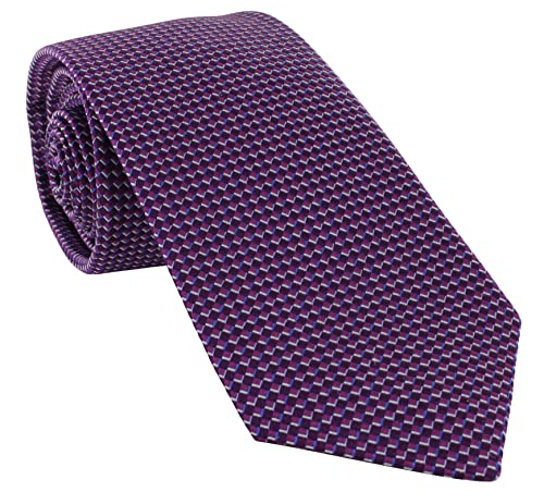 Cravate en soie homme Michelsons of London motif micro géométrique chic