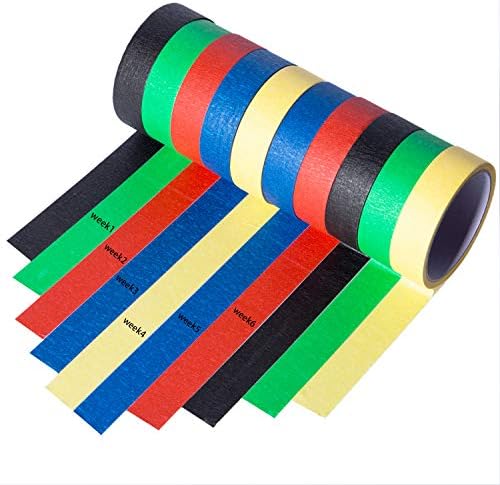 10 Pieces 1 Inch Masking Tape Labelling Tape Graphic Art Tape Board Line Tape Roll for Arts Crafts DIY