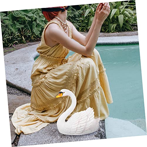 Cygne blanc flottant statue résine pour animer un bassin vide