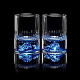 DUJUST 【Nouveau Design 2026】 Verres à Shot Blue Mountain (45 ml), Set en Cristal con Décor Blue Mountain, Sans BPA et Sans Plomb, Convient pour Décoration et Collection, Idée Cadeau – 2 Pièces