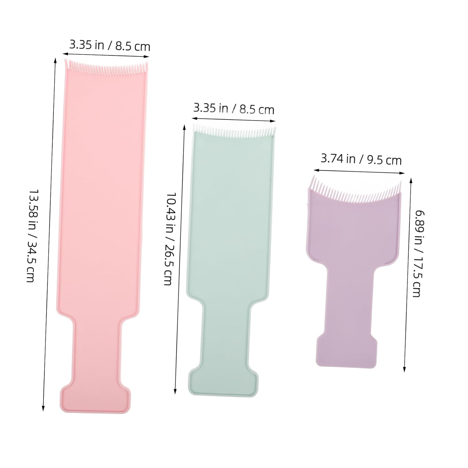3pcs Hair Highlighting Board Professional Balayage Paddle Tools for Stylists Small Purple Medium Green Large Pink Durable Hair Coloring Kit for Home and Salon Use