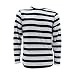 Men's Long Sleeves Stripe Black and White Scallop Bottom T-Shirt, Halloween costume, Bandit costume, Thief Costume, Bank Robber Costume, Wild West Costume