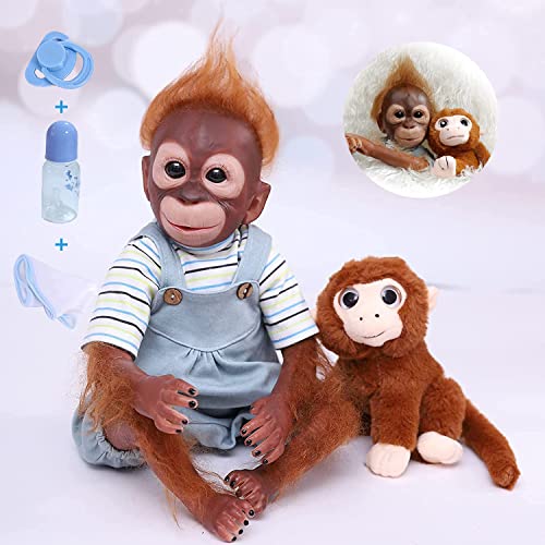 ZIYIUI 21 Pouces 51 cm Bebe Reborn Garçon Singe Vinyle Souple Silicone Réaliste Simulation Nouveau-Né de Singe Nouveau-né Fille Jouet Poupon Cadeaux de Noël Cover