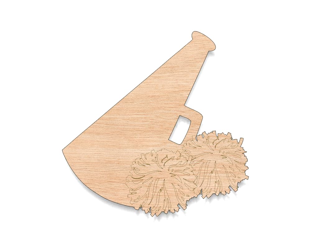Formes découpées en bois brut mégaphone pour loisirs créatifs et DIY
