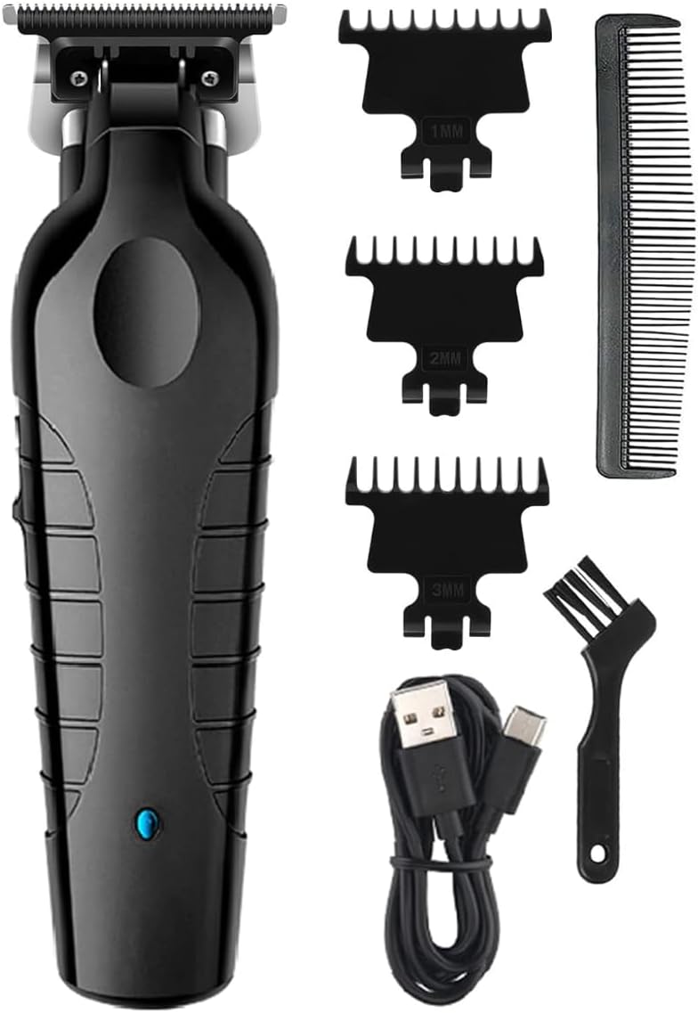 MASIN One Hair/Beard Trimmer for Men Professional Zero Gapped Hair Clippers for Barber with T Blade, Cordless Rechargeable, Black