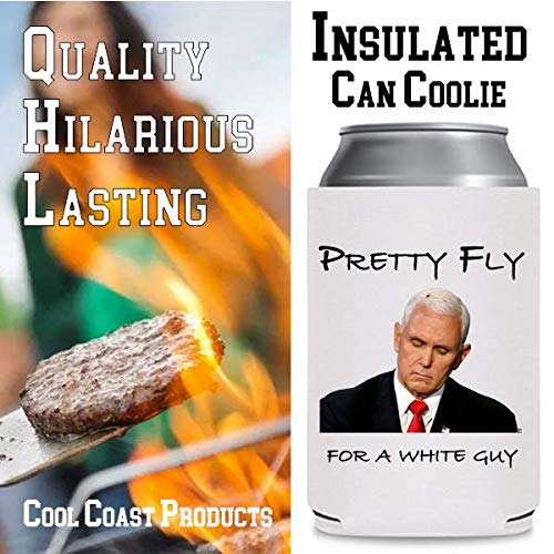 Mike Pence Fly White Guy | Beer Sleeve Coolie | Funny Sleepy Joe Debate 2020 Gag Party Beer | Joke Drink Can Cooler | Beer Beverage | Gifts | Neoprene Can Cooler Pence Fly