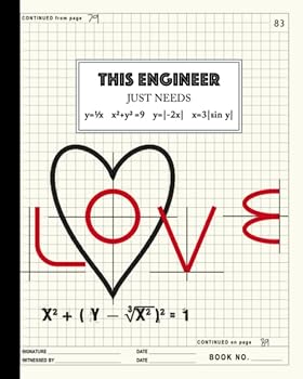 Paperback Engineering Notebook: Heart Equation for Engineers - This Engineer Loves Math & Graphs: 100 Pages (.25" Lab Grid Format), 8" x 10" (Notebooks for Students) Book