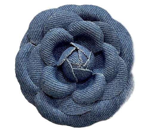 Image of Vintage Style Elegant Camellia Fabric Flower Brooch Pin Scarf Bridal Dress Wedding Accessories Jewelry Gift