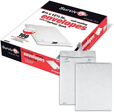 Survivor R1520 Tyvek Mailer, 9 1/2 x 12 1/2, White (Box of 100)