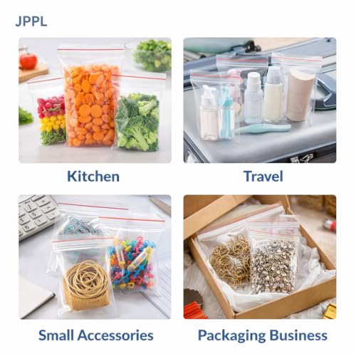 Image of Zip Lock Clear Plastic Storage Bags| Resealable Clear Plastic Bags| Durable and Leak-Proof |Square Pouches with Press Seal Apply To Kitchen Storage and Jewellery Packaging-6 * 9-100Pack
