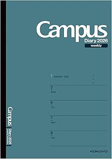 コクヨ 手帳 2026 キャンパスダイアリー ウィークリー ホリゾンタルレフト A5 ダークグリーン ニ-CWHDG-A5-26 2026年 1月始まり