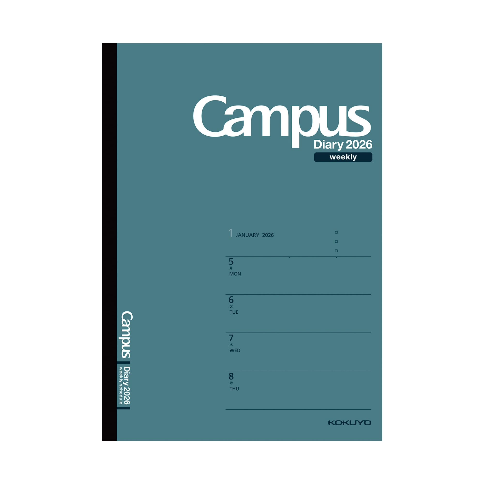 Kokuyo Campus Diary 2026 Weekly Horizontal A5 Dark Green Thread Bound