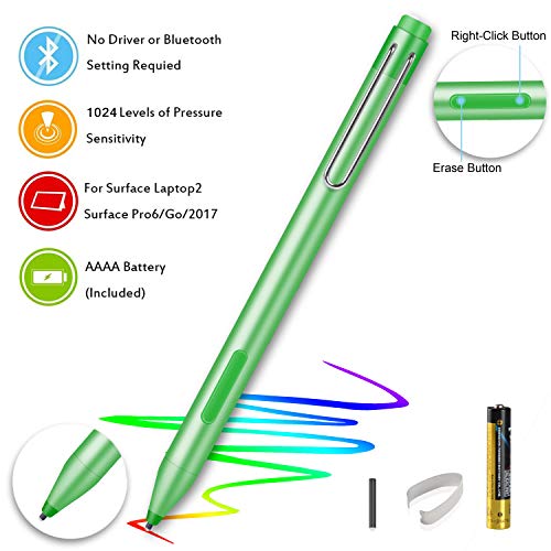 New Surface Pro Pen Digital Tablet Pen for Surface Pro 3 Pro 4 with 1024 Levels of Pressure for High-Fidelity Writing - Green