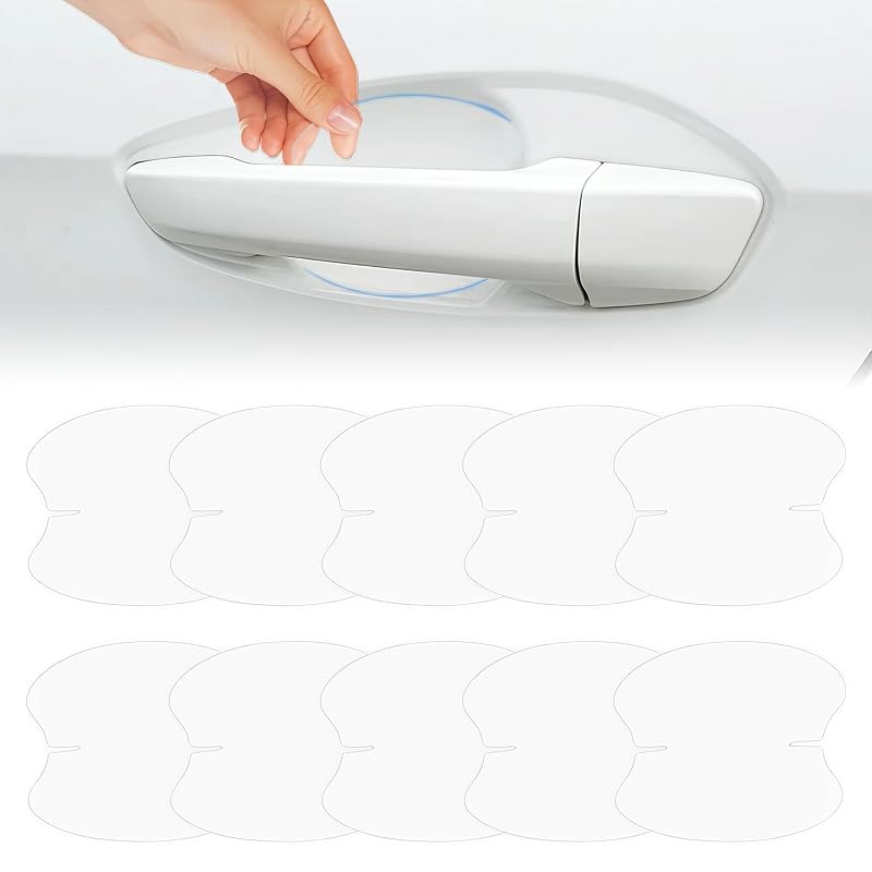 Kit com 10 películas protetoras transparentes para área interna da maçaneta de porta automotiva EKUWU
