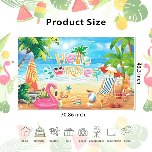 Hello Summer Beach Photo Backdrop by AinDen - Used condition - Image 2