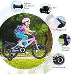 Vélo pour enfants 14IN Enfants Vélo pour enfants pour garçons Filles avec siège réglable Training Wheels Handbrake Coaster Brake Sturdy Frame for 37 à 42 Cavalier de pouce