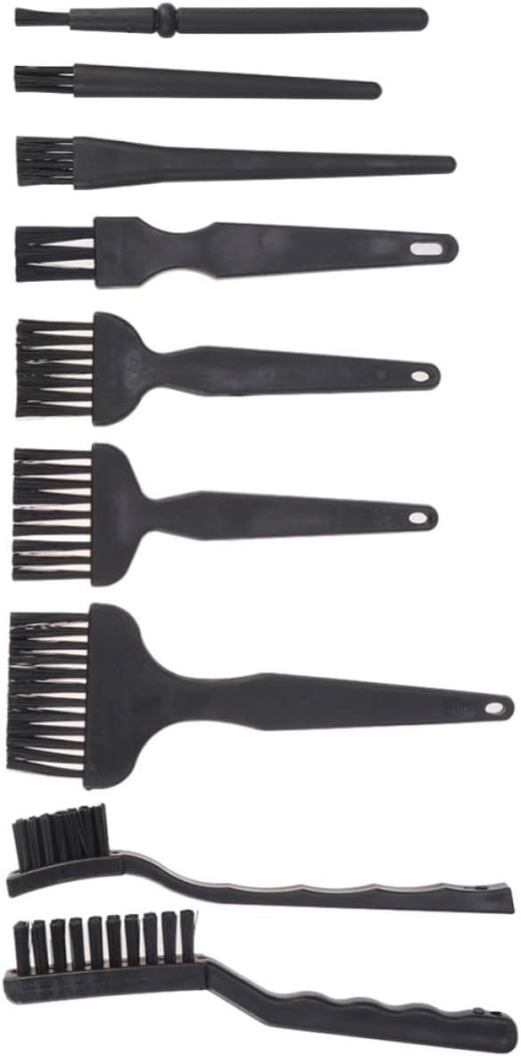 Cabilock 11 Pcs Anti-Static Brush Set for Mobile Phone Maintenance Non-Sticky Plastic Bristles, High Temperature Resistant, Small Size, and Lightweight Dust Cleaning Tool Kit