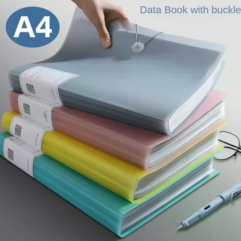 Schnellhefter A4 Farbe Transparent Ordner Dokument Große Kapazität Datei Organizer Score Test PaperHolder Student Datei Datei Fächermappe(Schwarz)