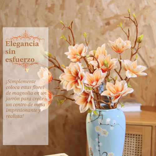 Ramas de magnolias artificiales champán de 80 cm para jarrones grandes 5