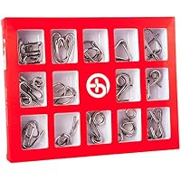 Holzsammlung 15 Piezas Rompecabezas de Metal, Juegos de Ingenio