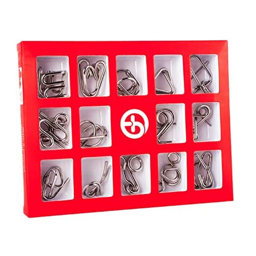 Holzsammlung 15 Piezas Rompecabezas de Metal, Juegos de Ingenio Rompecabezas Metal Classic Mini IQ Puzzle, Juguetes Inteligencia Educativos Regalo para Adultos Niños Adolescentes