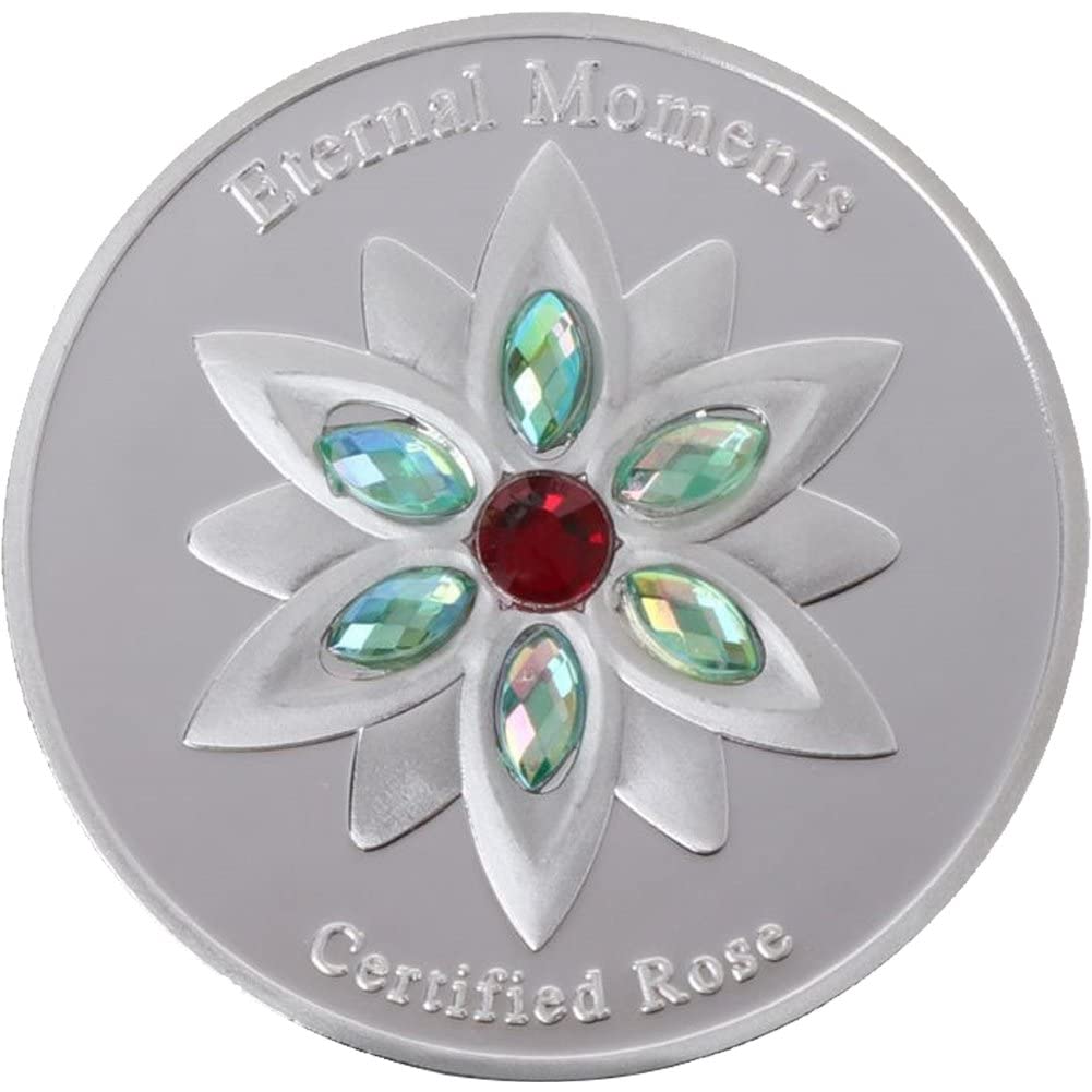 Amazon.co.jp: 記念コイン ダイヤモンド エターナル ローズ 愛の告白 結婚記念コイン バレンタインデー ギフト 1個入り : ホビー