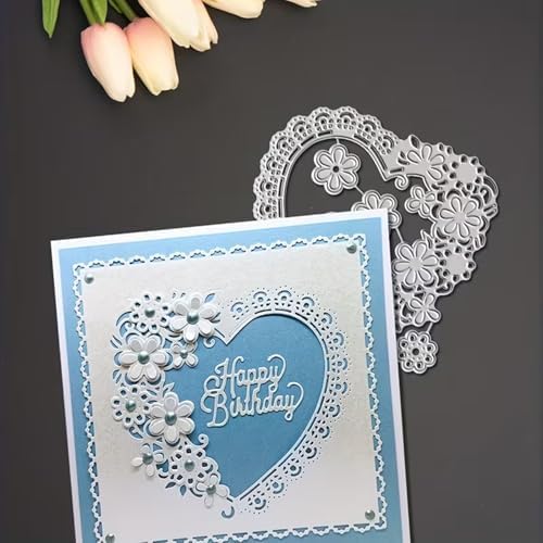 Amazon.com: Lace Heart Metal Die Cuts,Flower Lace Hearts Frame Festival ...