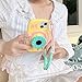YAKVOOK Bracket Phone Case Compatible with iPhone 14 Pro Max，Cute 3D Cartoon Camera Holder with Wrist Strap Funny Soft Silicone Shockproof Protective Cover for Women Girls