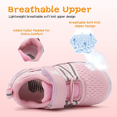 Barerun Infant Sneakers Pink Toddler Shoes Baby Boy Girl Sneaker Toddler Girl Sneakers Boys Running Shoes Pink Size 5 Toddler #TOP2