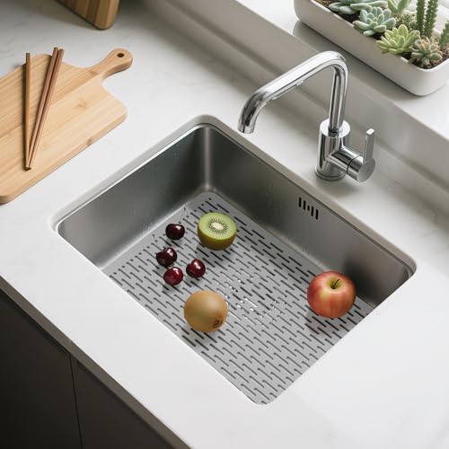 Yolife 2 Pack Kitchen Sink Mats,15.8inch x 12inch PVC Sink Protector Mat for Stainless Steel, Sink Drainer Mat Dish Drying Mat Protector Prevents Scratches,Dishes and Glassware by Yolife - Used condition - Image 7