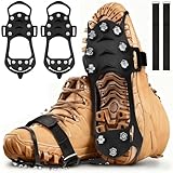 Crampons pour Chaussures Antidérapant,Crampons à Neige avec 10 Dents Glace Traction Crampo...