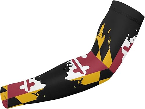 Miniatura 2 de Mangas de brazo con la bandera de Maryland para hombres o mujeres, cubierta de tatuajes, manga deportiva refrescante para baloncesto, golf, fútbol,