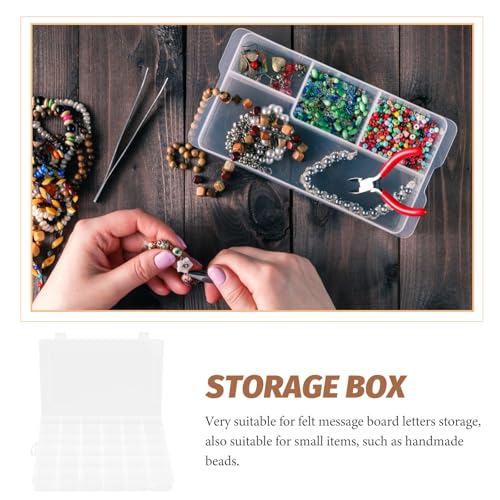 Image of 36 Grids Clear Plastic Organizer Box, Household Letter Beads Organizer Box, Craft Storage Container with Dividers for Beads Organizer Art DIY Crafts Jewelry Fishing Tackles - 10.4X6.7X1.8in