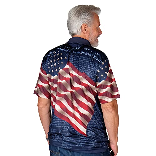 TheFlagshirt Men's Patriotic Performance Golf American Flag Classic Fit Polo Shirt4
