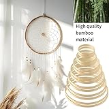 KOXXIAMOQ 14 Stück Holzringe zum Basteln, Bambus Holzreifen, Traumfänger Ringe, Bastelringe Holz Makramee Ringe für Blumenkranz DIY Handwerk Hochzeitskranz Wandbehang Deko(8/10/13/15/17/18/20 cm)