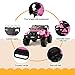 Uenjoy Ride on Car 12V Battery Power Children's Electric Cars Motorized Cars for Kids with Wheels Suspension,Remote Control, Head Lights,Music,Bluetooth Remote Controller,Pink