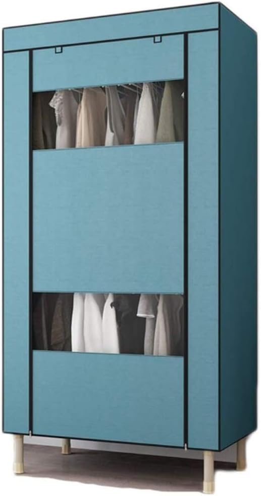 Closet Simple Wardrobe Storage Cabinet Home Bedroom Dormitory Cloth Portable Closet to Save Space Clothing Storage Cabinet Wardrobe (Color : Blue)