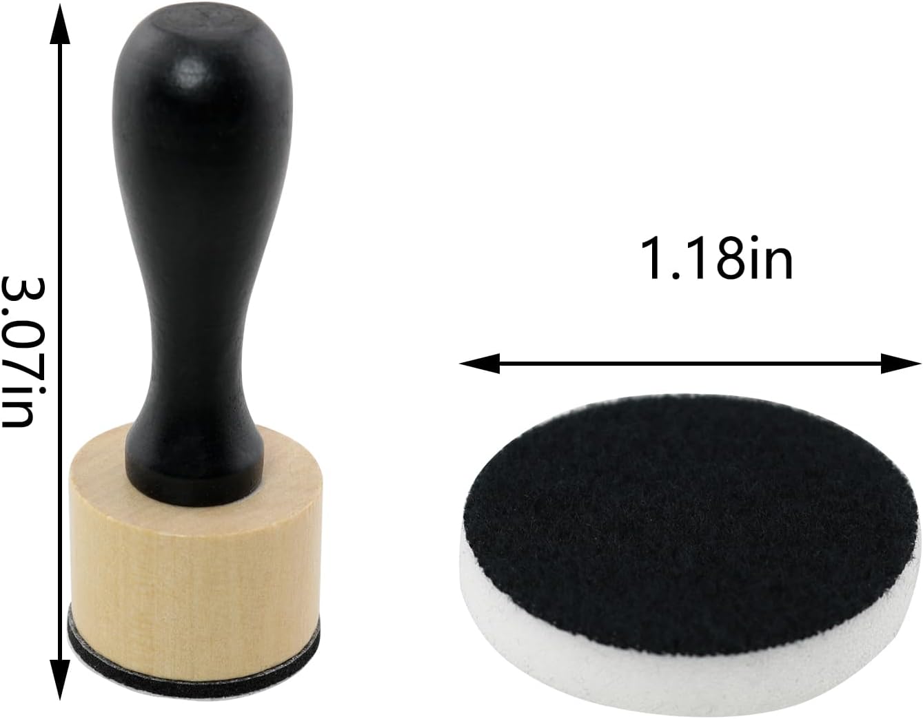 ZZHXSM 1Set Mini Ink Mixing Tool Kit 1 Wooden Handle and 12 Dome Sponge Replacement Pads Ink Pad Sponge Daubers for Scrapbooking Painting Sketching and Other Art Supplies