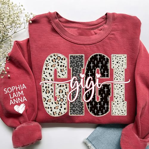 Custom Grandma Sweatshirt with Kids Name on Sleeve, Mom Gifts, Custom Mama Sweatshirt, Christmas Shirts3