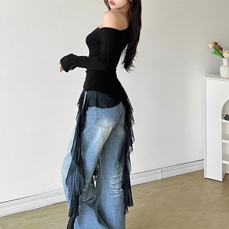 JSEIAJB Solid Color Slim fit Dress Fashion Polyester Slant Collar Long Sleeves Tops Outdoor Versatile Dress