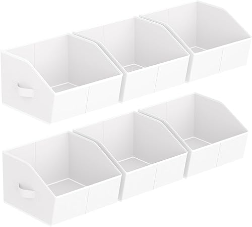 Miniatura 13 de Cestas grandes de almacenamiento – Paquete de 6 cubos de almacenamiento de armario, cestas de tela para organizar, cubos organizadores con asas