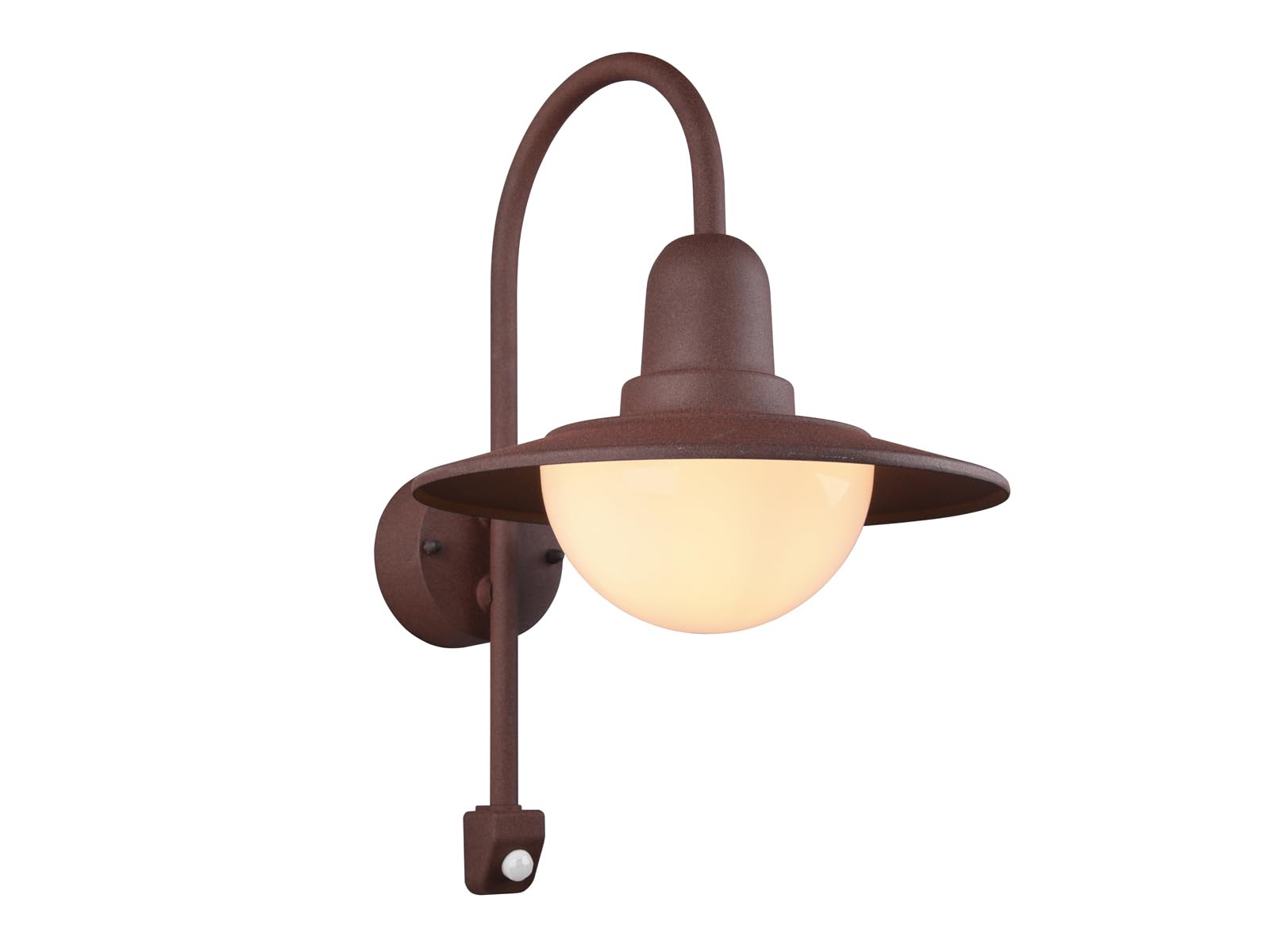 Lanterna da parete per esterni in alluminio, effetto ruggine, con sensore di movimento, altezza 45,5 cm
