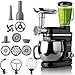 LEHMANN Küchenmaschine 3 in 1 mit Fleischwolf & Glasmixer 1,5L, Knetmaschine mit 5L Edelstahlschüssel, Planetarischem Rührsystem, 6 Stufen + Pulse, Teigmaschine für Brot, Pizza & Kuchenteig