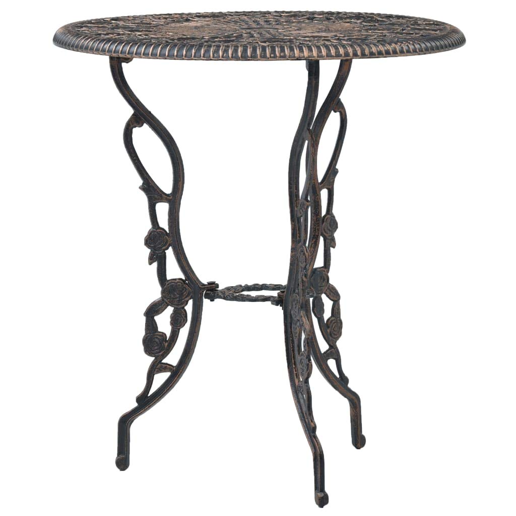 Mesa y sillas bistró de jardín 3 Piezas Aluminio Fundido Mesa y sillas terraza Muebles de Jardin Conjunto de Mesa y sillas de Jardin Adecuado para Patios, Jardines y Piscinas.